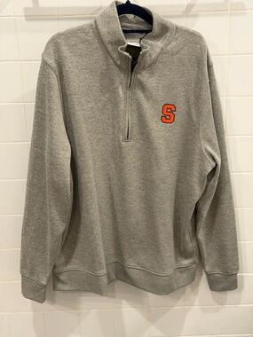 Nike Gray Quarter-Zip Pullover with Orange 'S' Patch